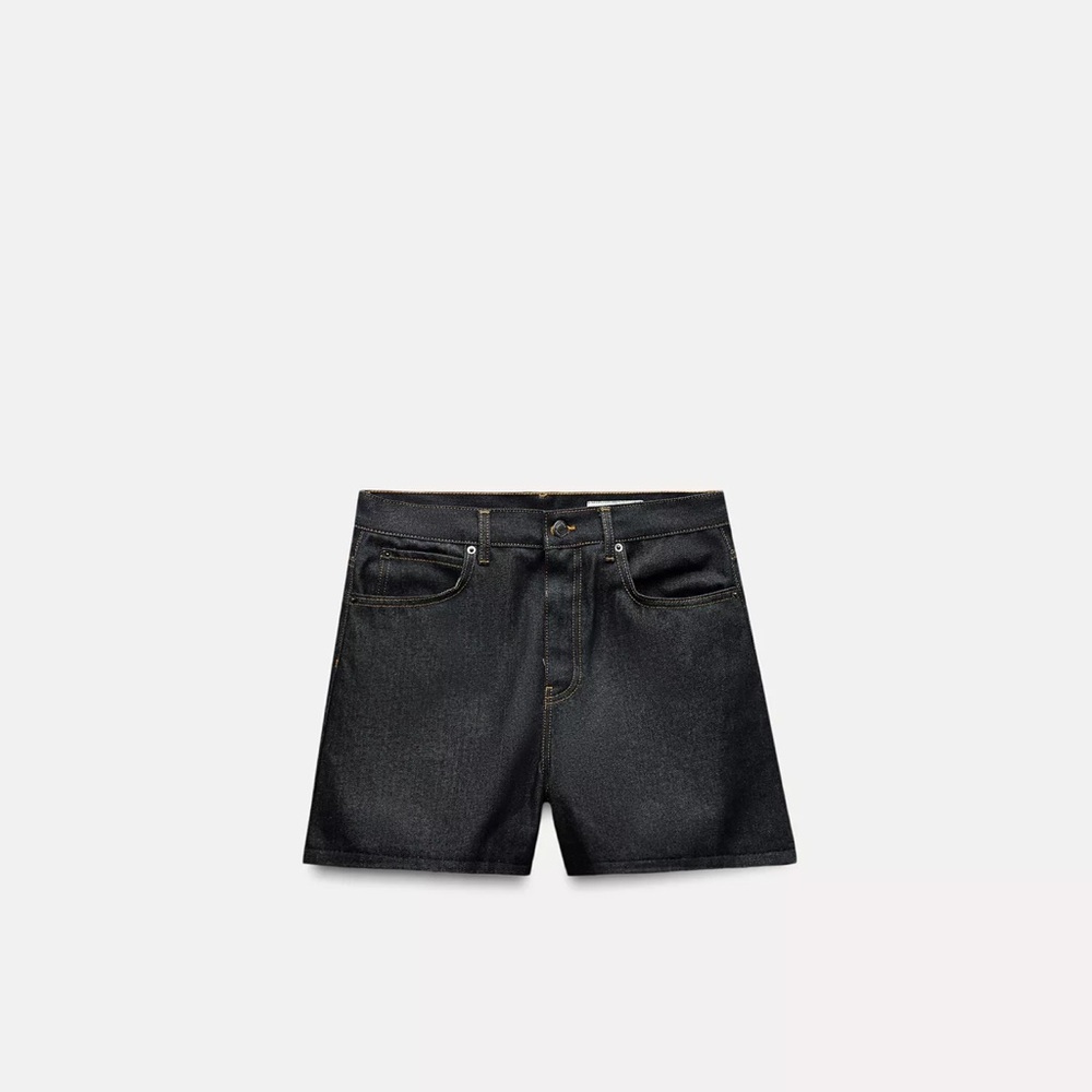 Zara Mid Waist Denim Shorts - Blue
